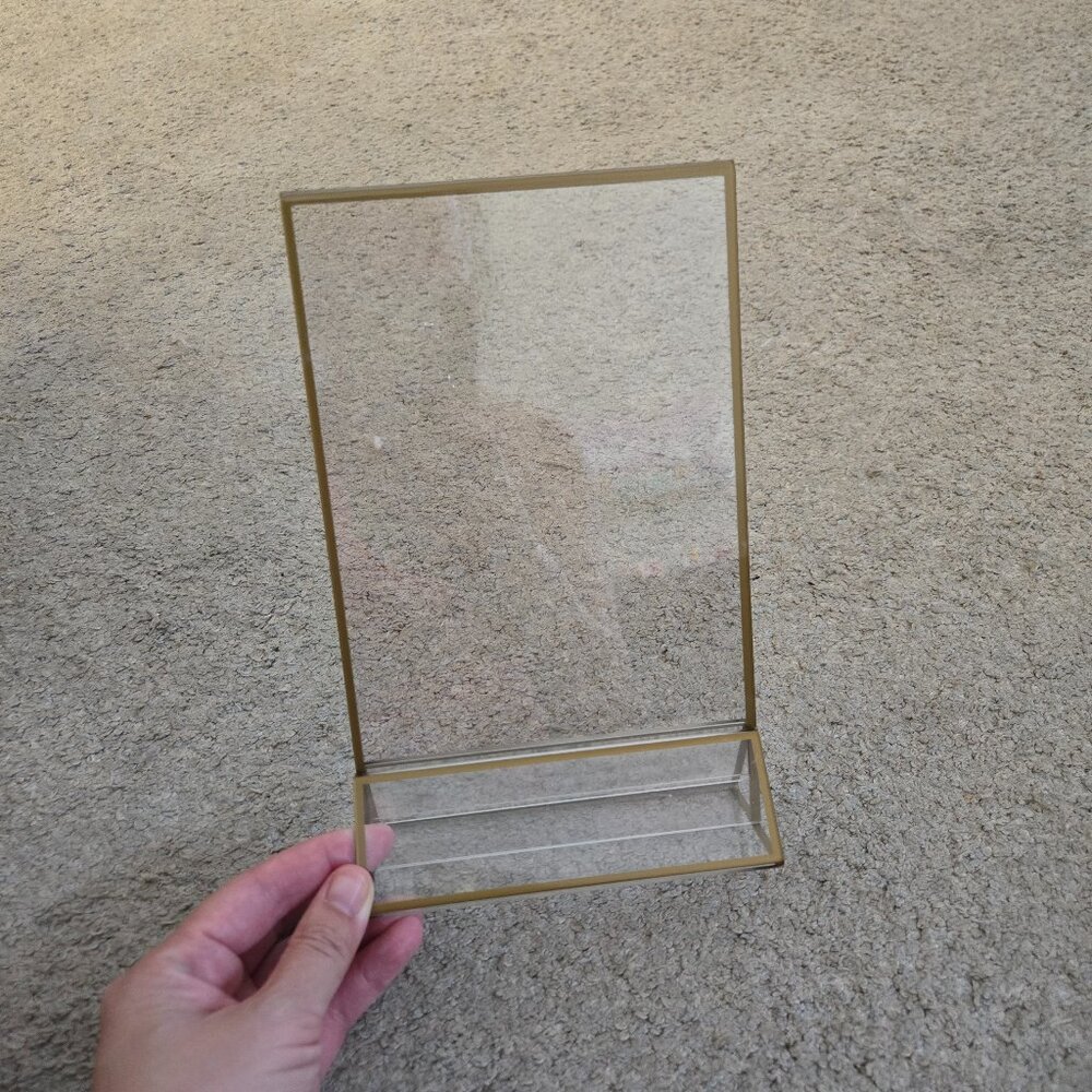 Set of 6 Acrylic Gold Sign Holders, 5x7 inch